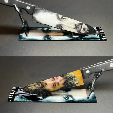 Charles Manson Serial Killer Kitchen Knife With Sublimated Stand