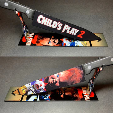 Child's Play 2 Chucky Good Guy Doll Kitchen Knife With Sublimated Stand